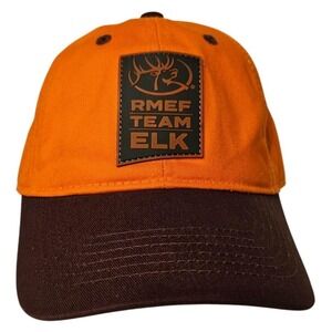 Rymaco RMEF Team Elk Hunting Hat Blaze Orange Brown Adjustable Baseball Cap